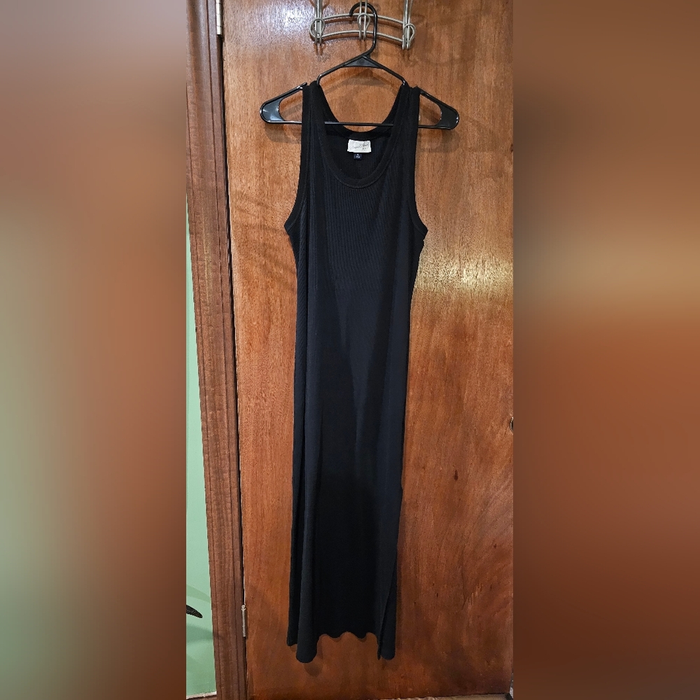 Universal Thread Black Ribbed Tank Maxi Dress